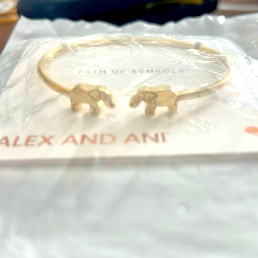 Alex and Ani 14kt gold plated Elephant Cuff new in package